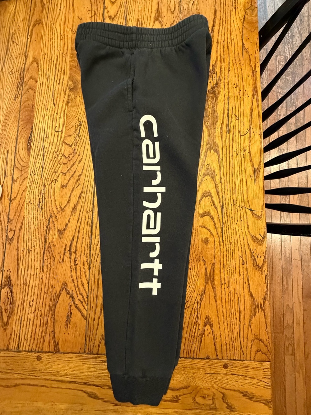 Carhartt Black Joggers with White Vertical Logo sz 8/10